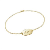 18ct Gold-Plated Silver Personalised Baby Bracelet/Anklet